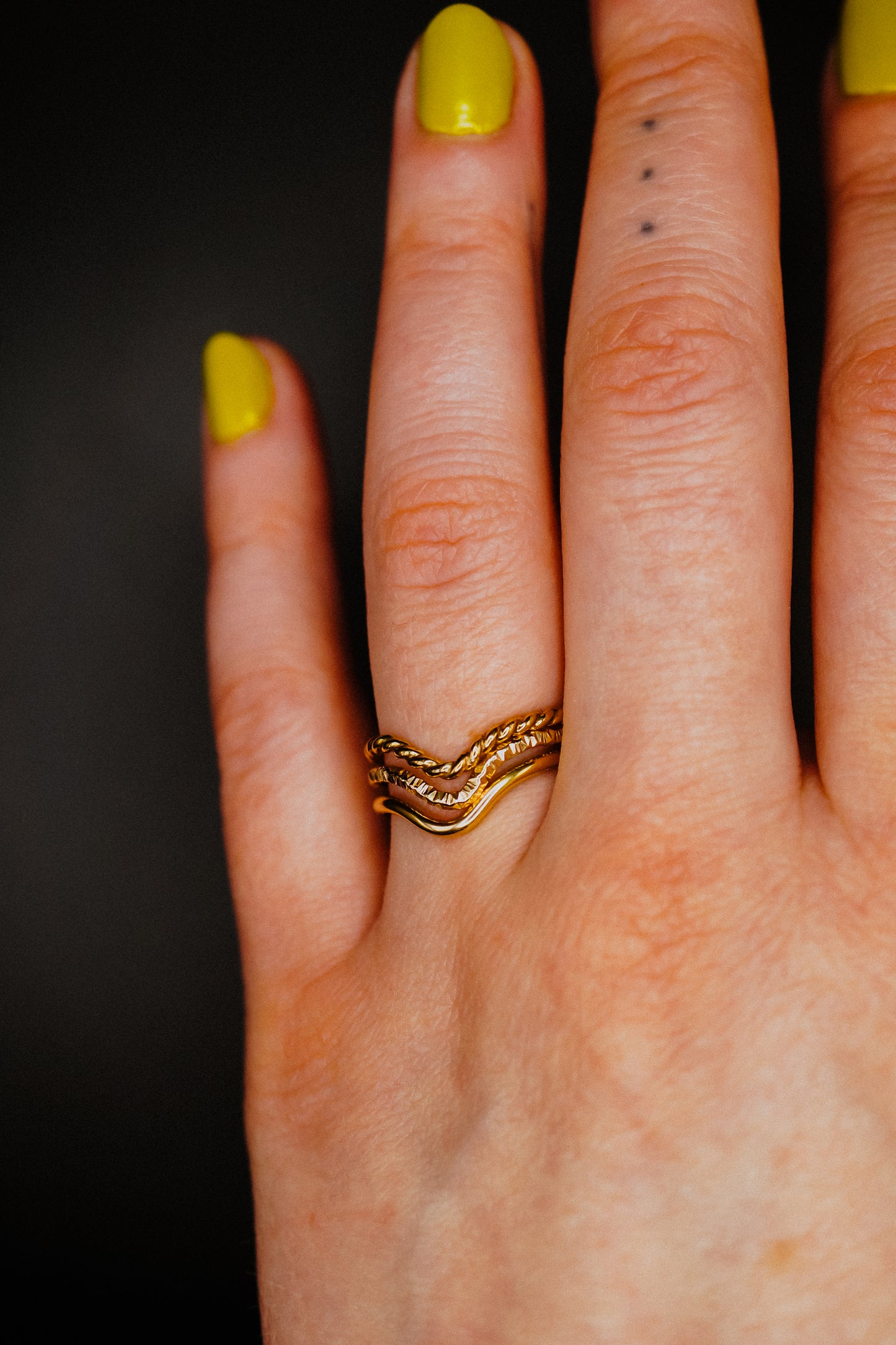 Sparkle Teardrop Ring, 14K Gold Fill