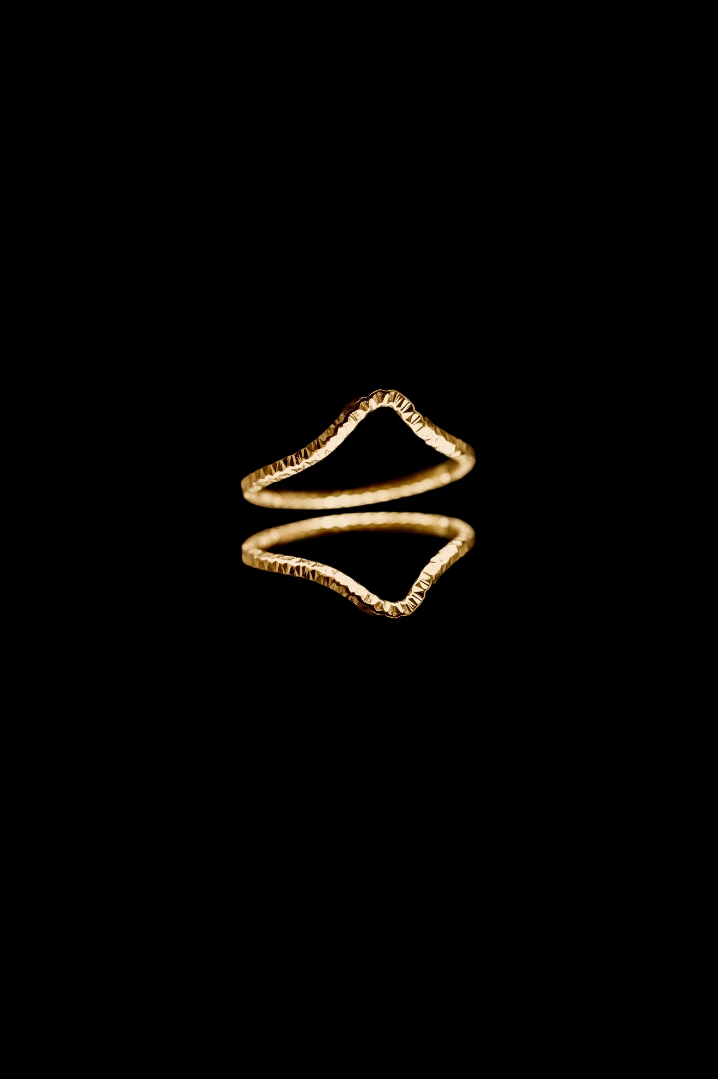 Sparkle Teardrop Set of 2 Stacking Rings in Gold, Rose Gold or Silver