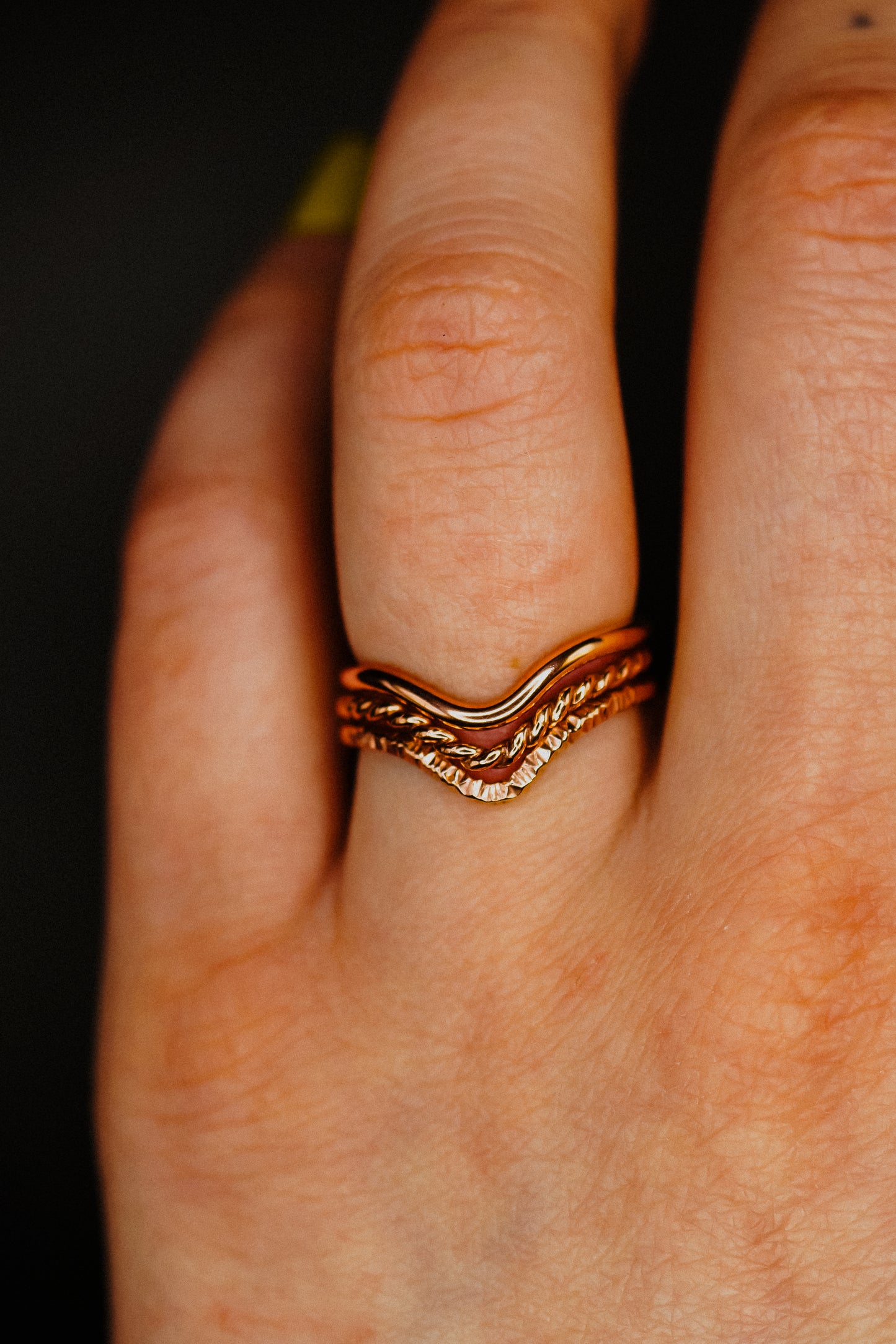 Sparkle Teardrop Ring, 14K Rose Gold Fill