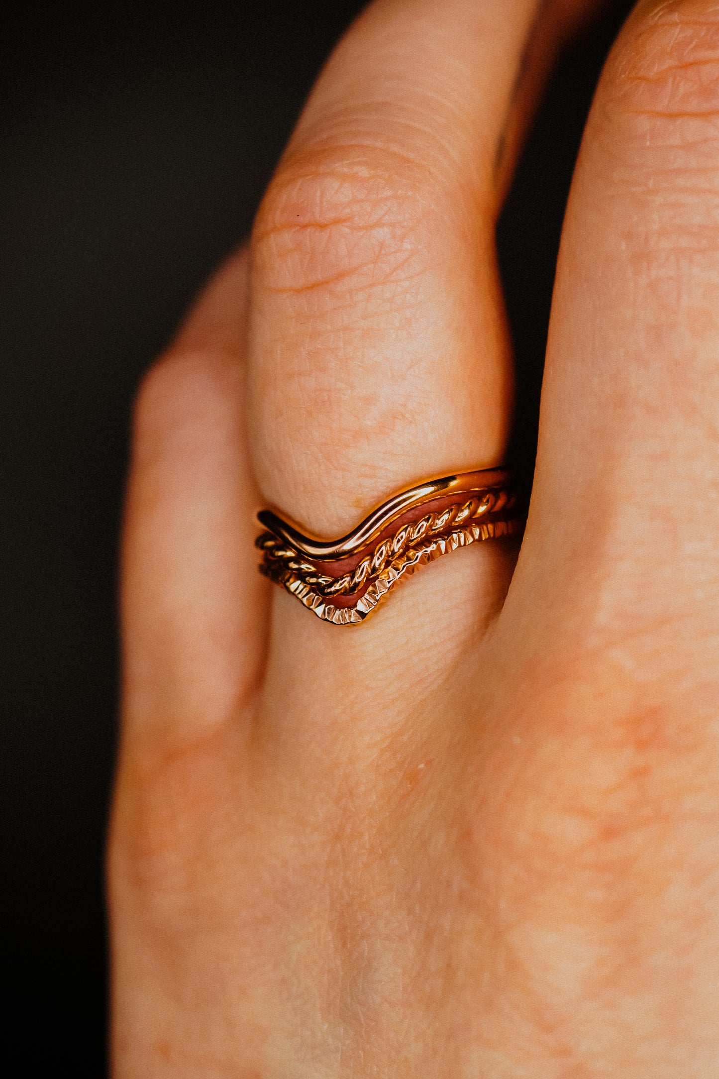Sparkle Teardrop Ring, 14K Rose Gold Fill