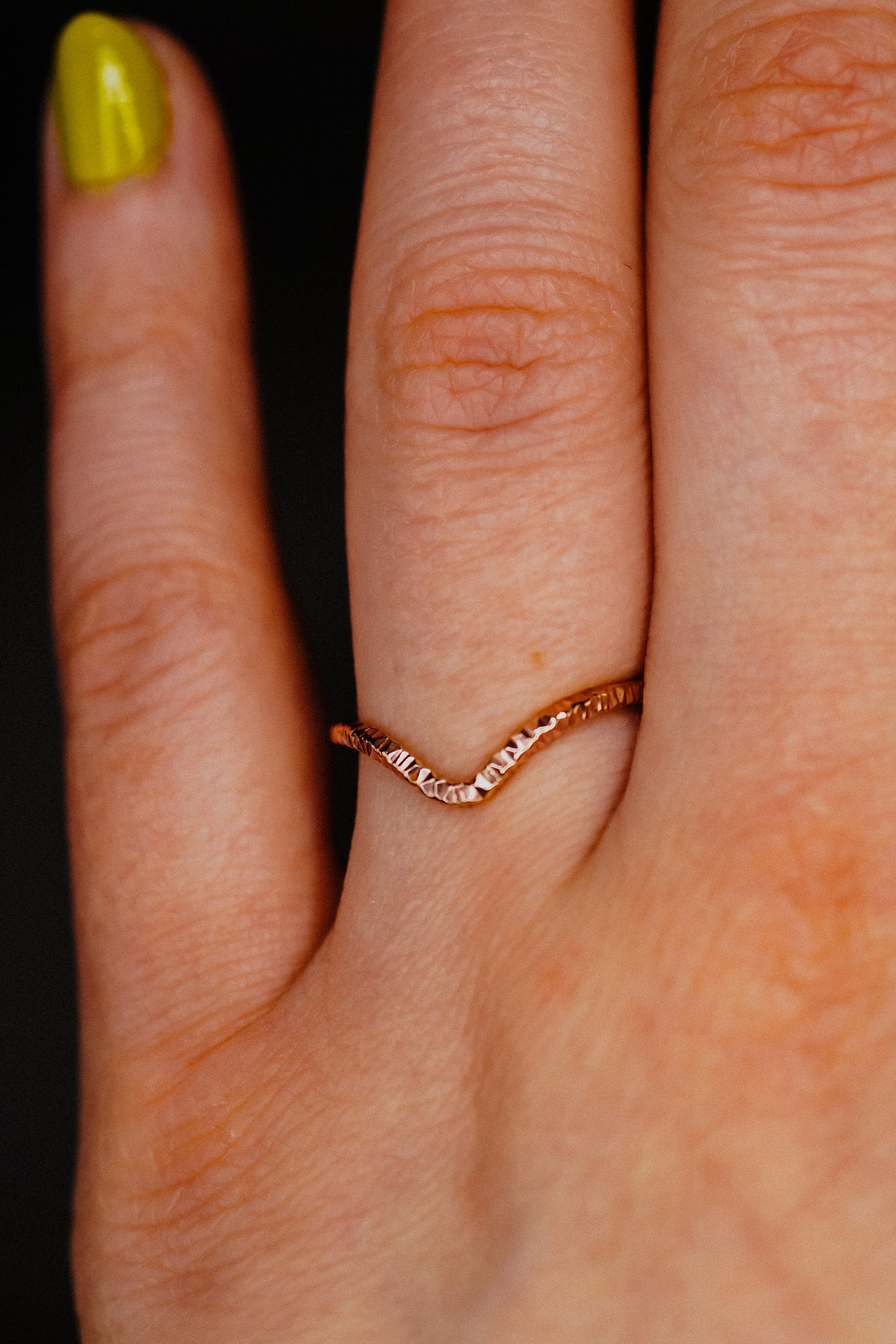 Sparkle Teardrop Ring, 14K Rose Gold Fill