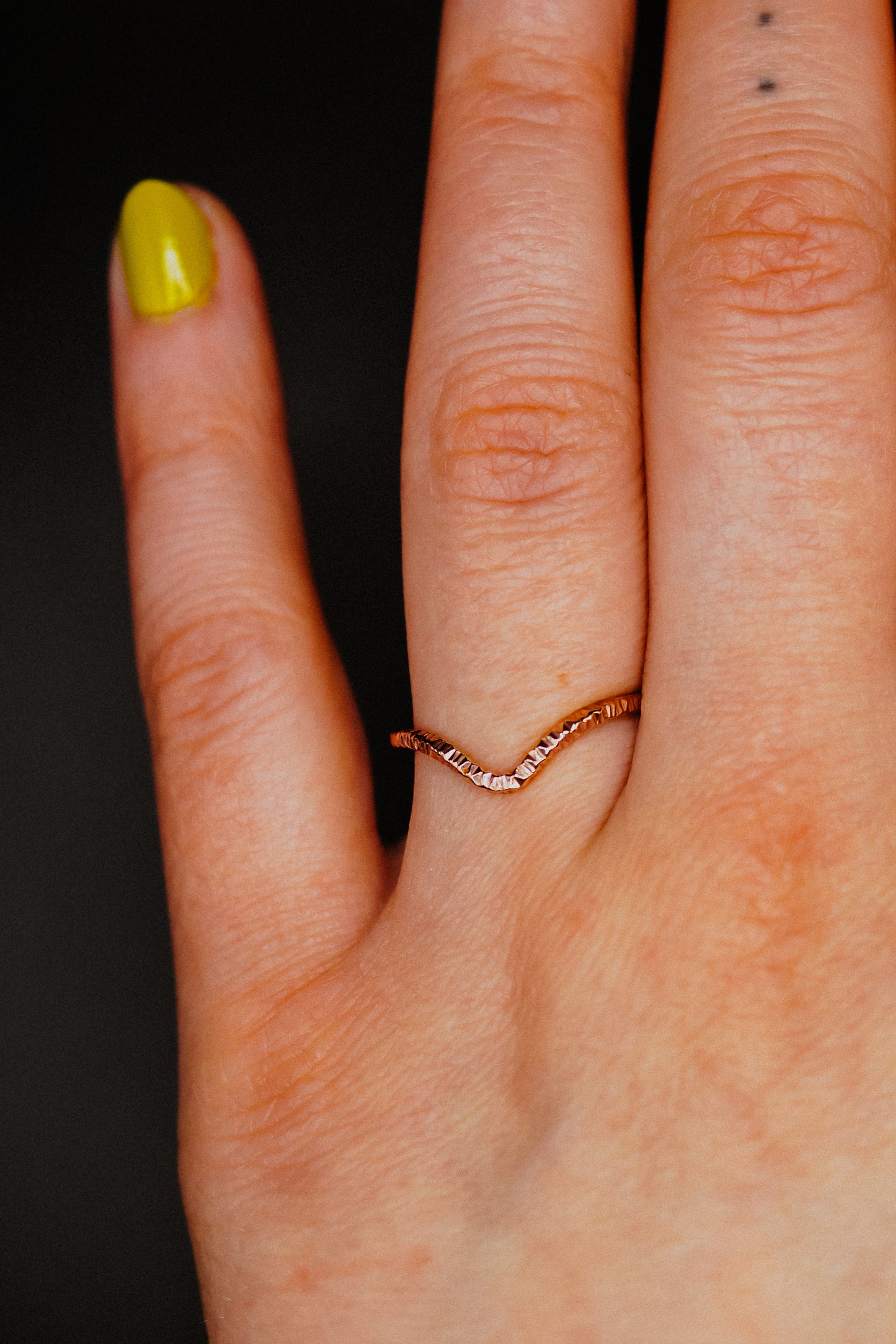 Sparkle Teardrop Ring, 14K Rose Gold Fill