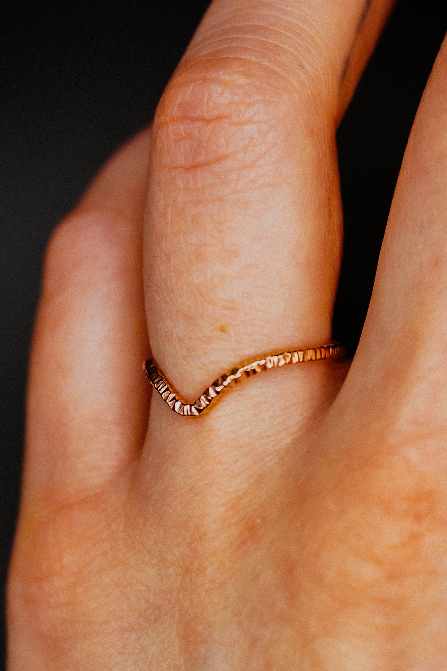 Sparkle Teardrop Ring, 14K Rose Gold Fill