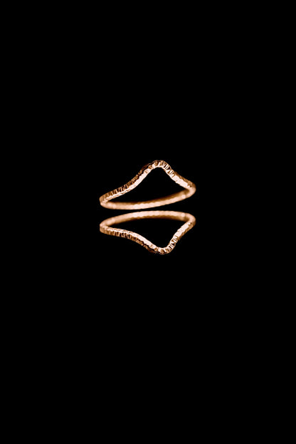 Sparkle Teardrop Set of 2 Stacking Rings in Gold, Rose Gold or Silver