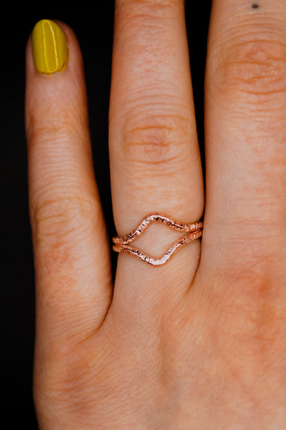 Sparkle Teardrop Set of 2 Stacking Rings in Gold, Rose Gold or Silver