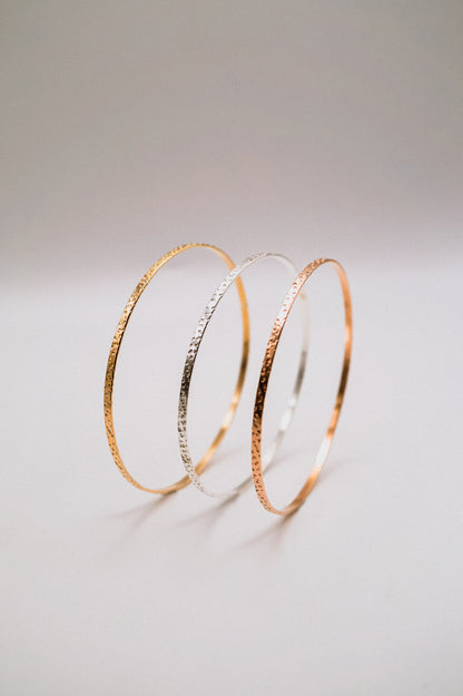 Speckled Bangle Bracelet, Gold Fill, Rose Gold Fill or Sterling Silver