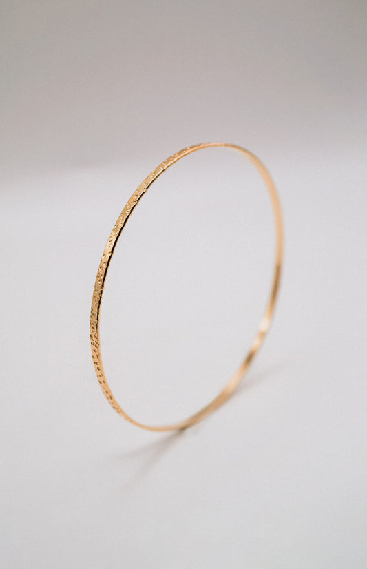 Speckled Bangle Bracelet, Solid 14K Gold or Rose Gold