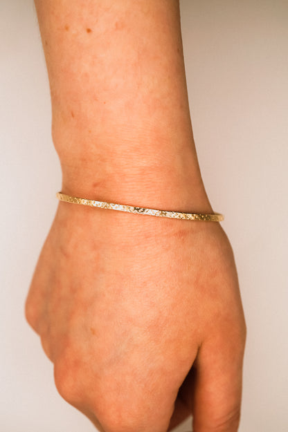 Speckled Bangle Bracelet, Gold Fill, Rose Gold Fill or Sterling Silver