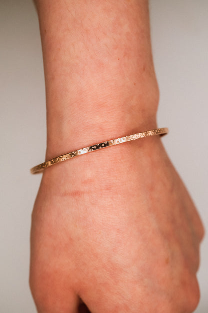 Speckled Bangle Bracelet, Gold Fill, Rose Gold Fill or Sterling Silver