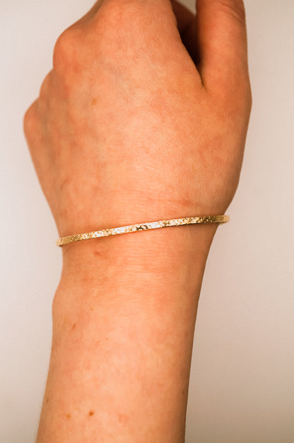 Speckled Bangle Bracelet, Gold Fill, Rose Gold Fill or Sterling Silver