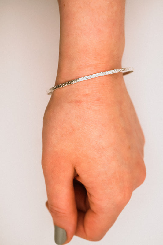 Speckled Bangle Bracelet, Gold Fill, Rose Gold Fill or Sterling Silver