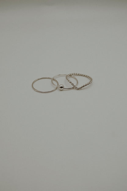 Spinner Ring Set of 3, Sterling Silver