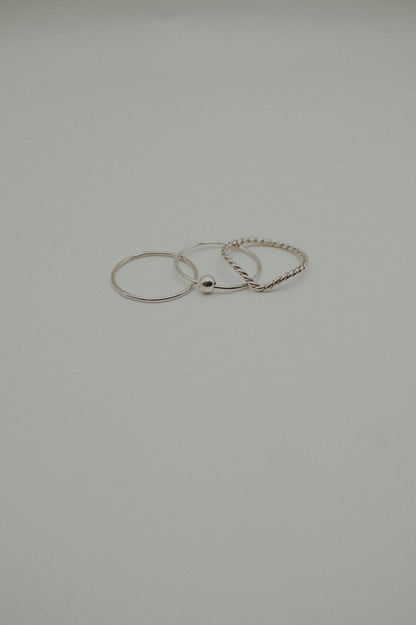 Spinner Ring Set of 3, Sterling Silver