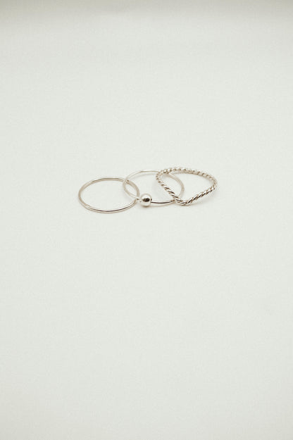 Spinner Ring Set of 3, Sterling Silver