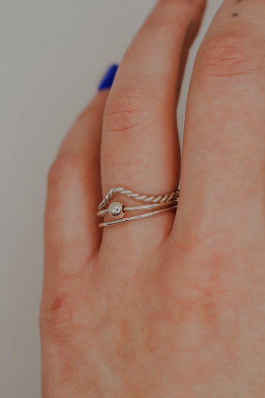 Spinner Ring Set of 3, Sterling Silver