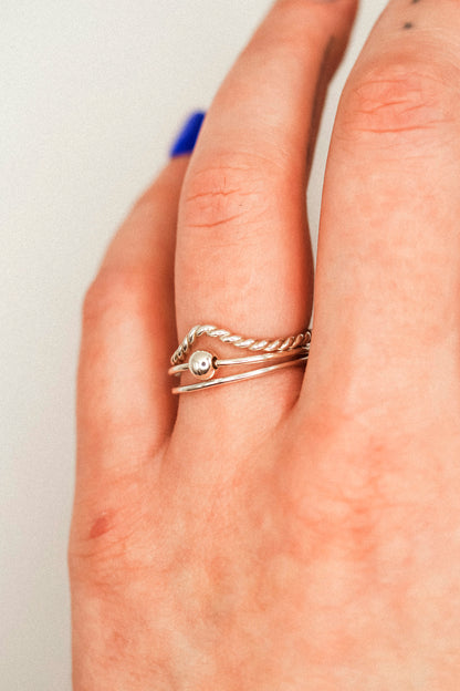 Spinner Ring Set of 3, Sterling Silver