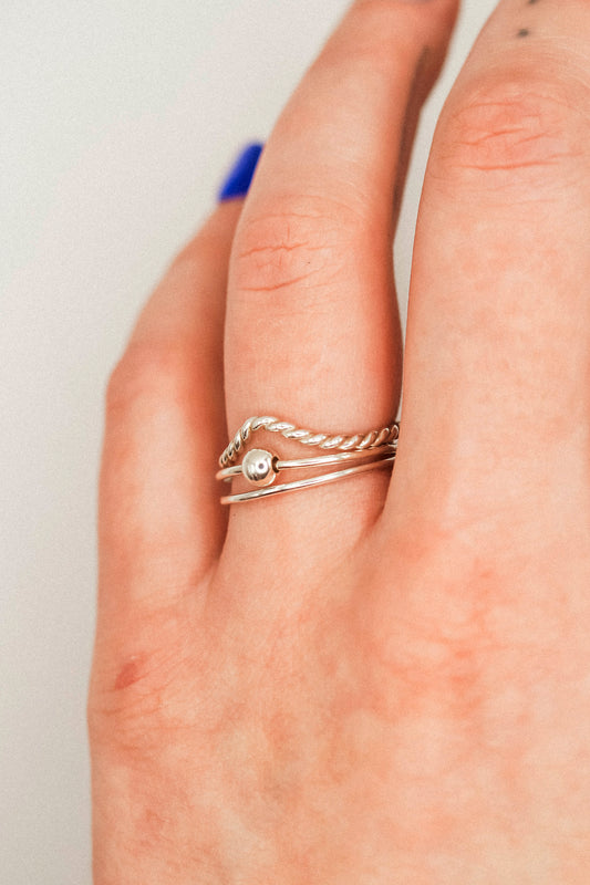 Spinner Ring Set of 3, Sterling Silver