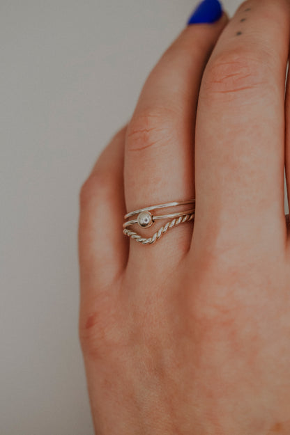 Spinner Ring Set of 3, Sterling Silver