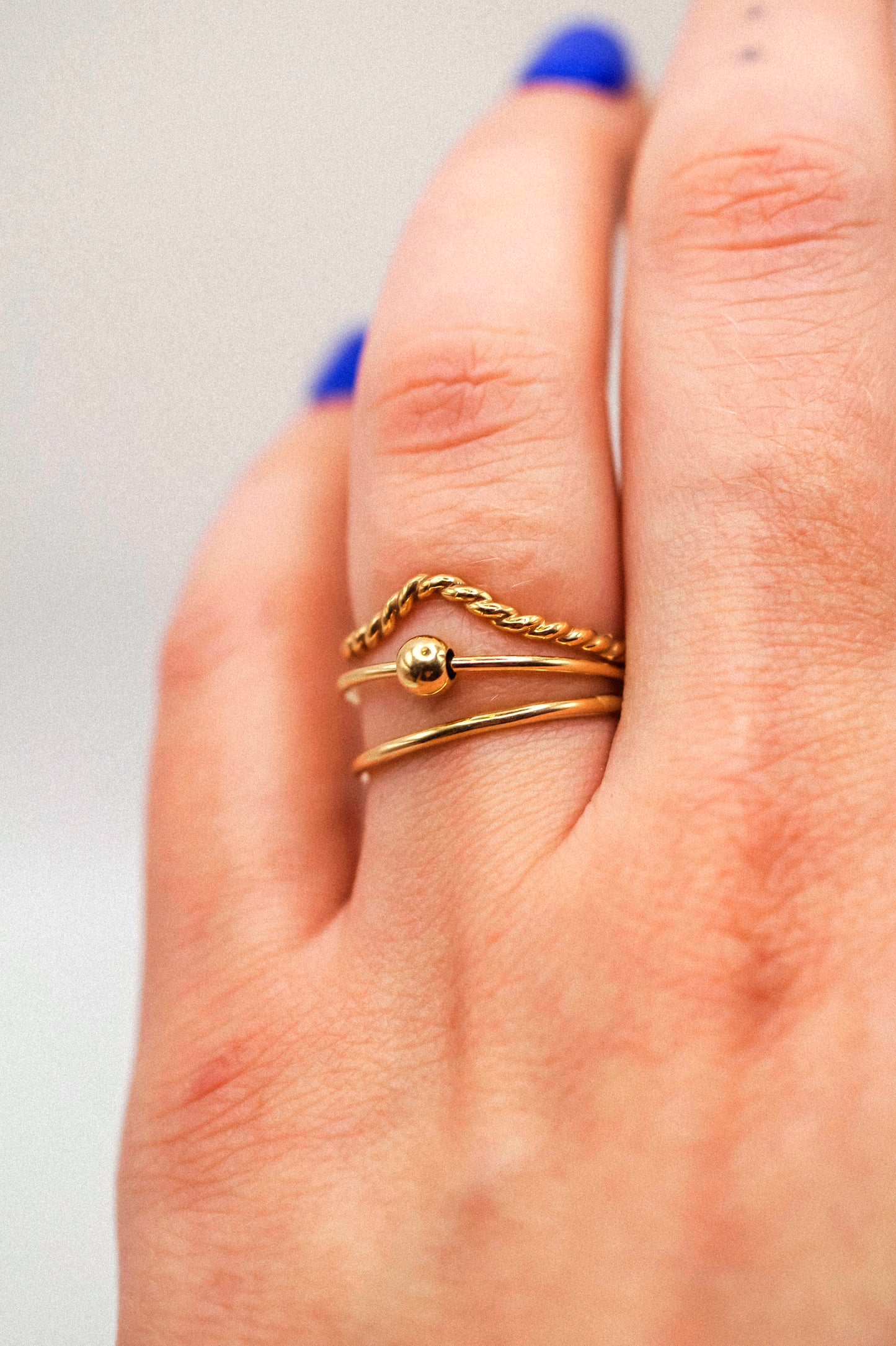 Spinner Ring Set of 3, 14K Gold FIll