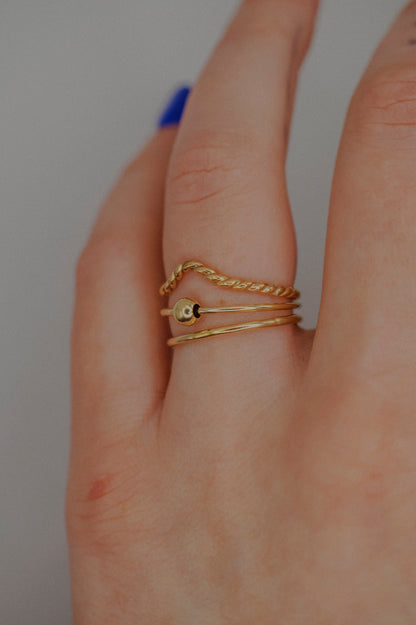 Spinner Ring Set of 3, 14K Gold FIll