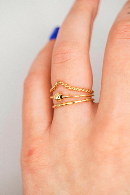 Spinner Ring Set of 3, 14K Gold FIll