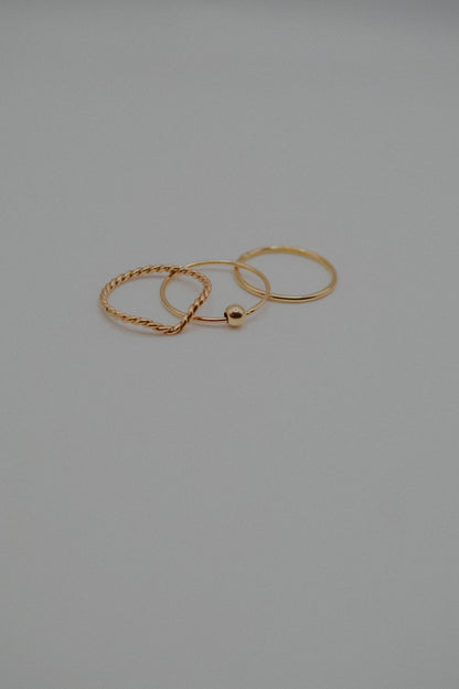 Spinner Ring Set of 3, 14K Gold FIll