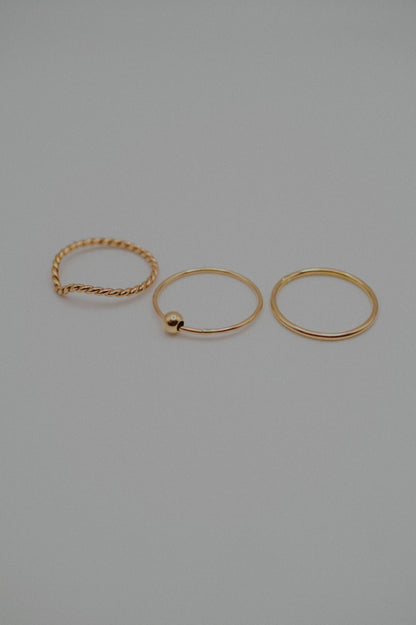 Spinner Ring Set of 3, 14K Gold FIll