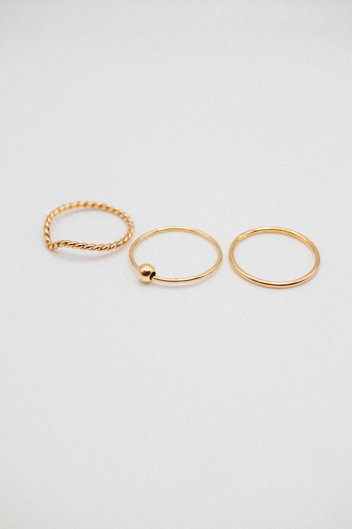 Spinner Ring Set of 3, 14K Gold FIll