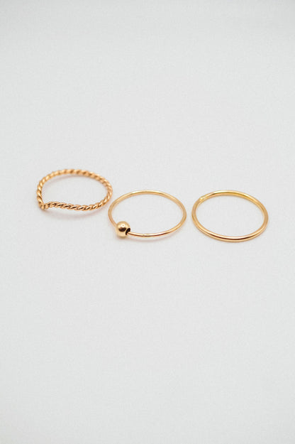 Spinner Ring Set of 3, 14K Gold FIll