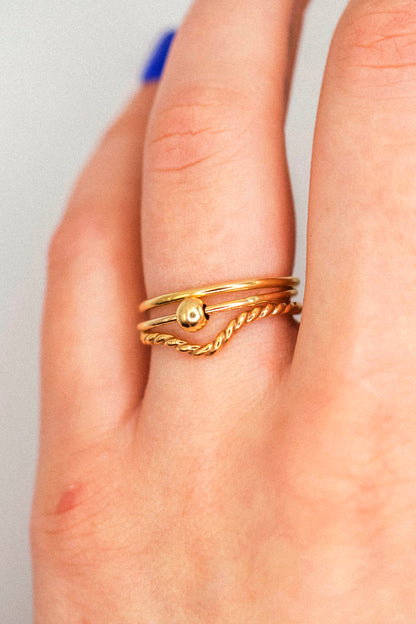 Spinner Ring Set of 3, 14K Gold FIll