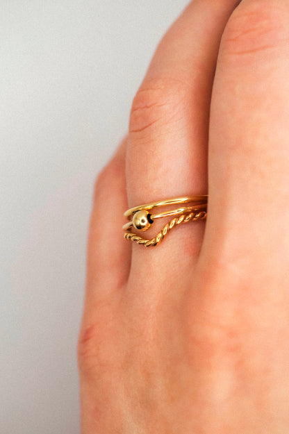 Spinner Ring Set of 3, 14K Gold FIll