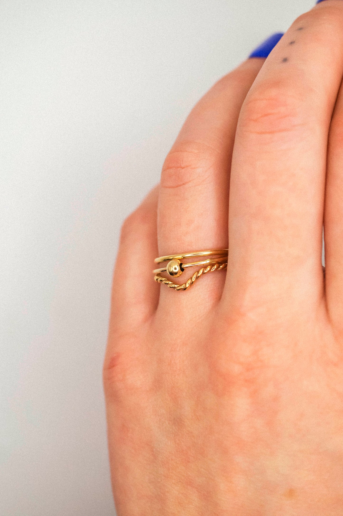 Spinner Ring Set of 3, 14K Gold FIll