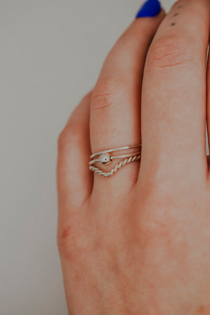 Spinner Ring Set of 3, Sterling Silver
