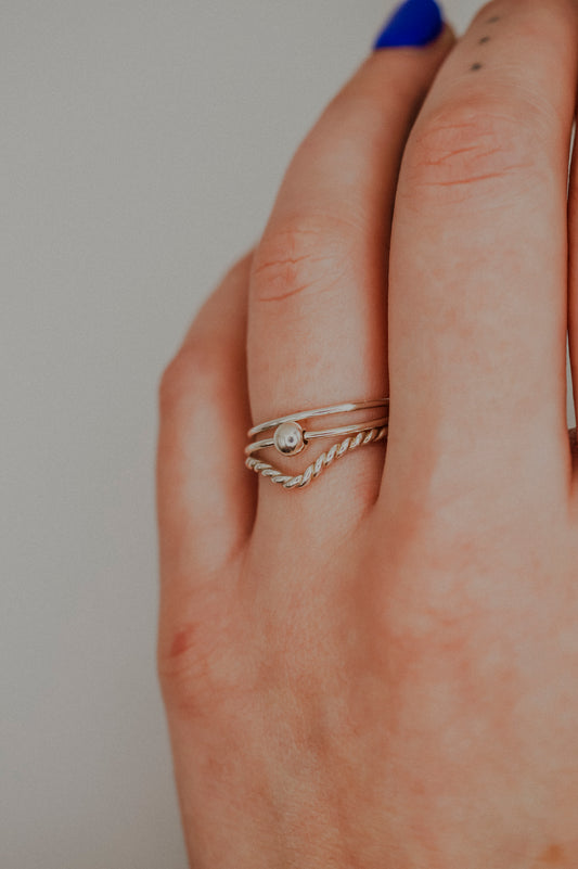 Spinner Ring Set of 3, Sterling Silver