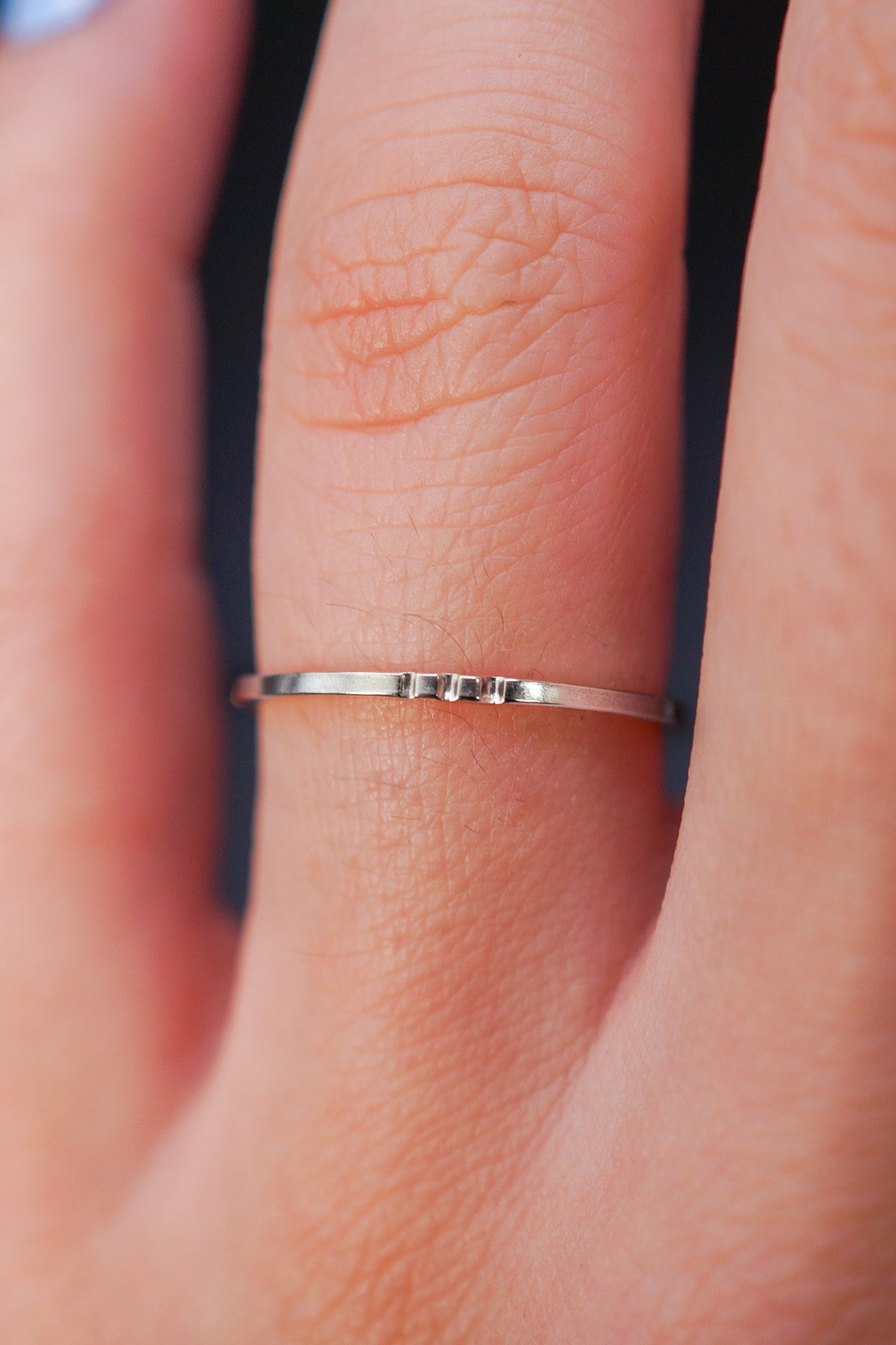 Square Lined Ring, Sterling Silver