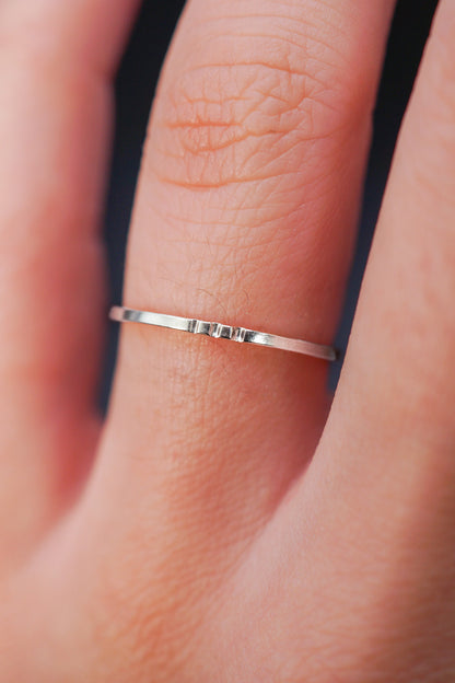 Square Lined Ring, Sterling Silver