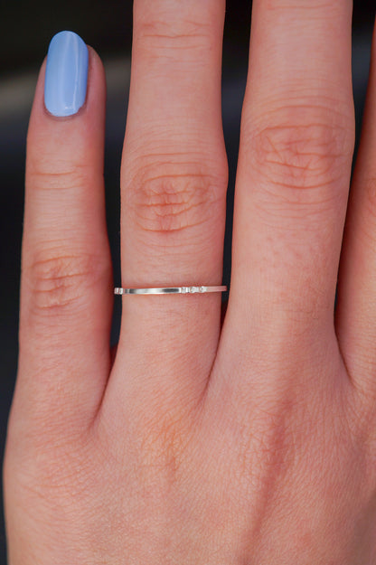 Square Lined Ring, Sterling Silver