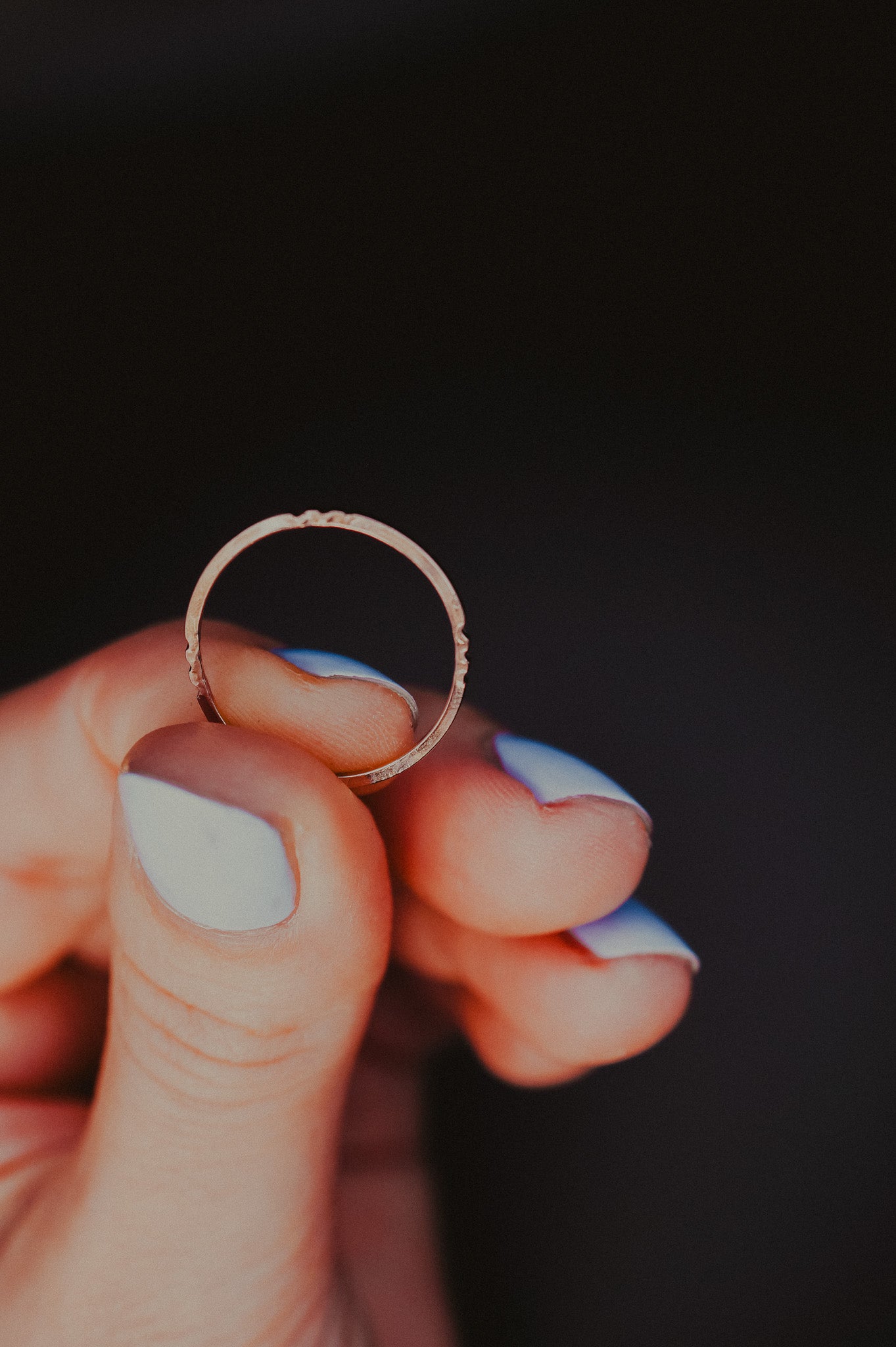 Square Lined Ring, 14K Rose Gold Fill