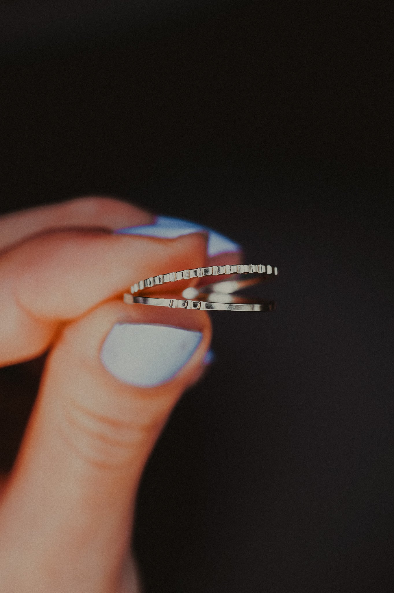 Square Lined Ring, Sterling Silver