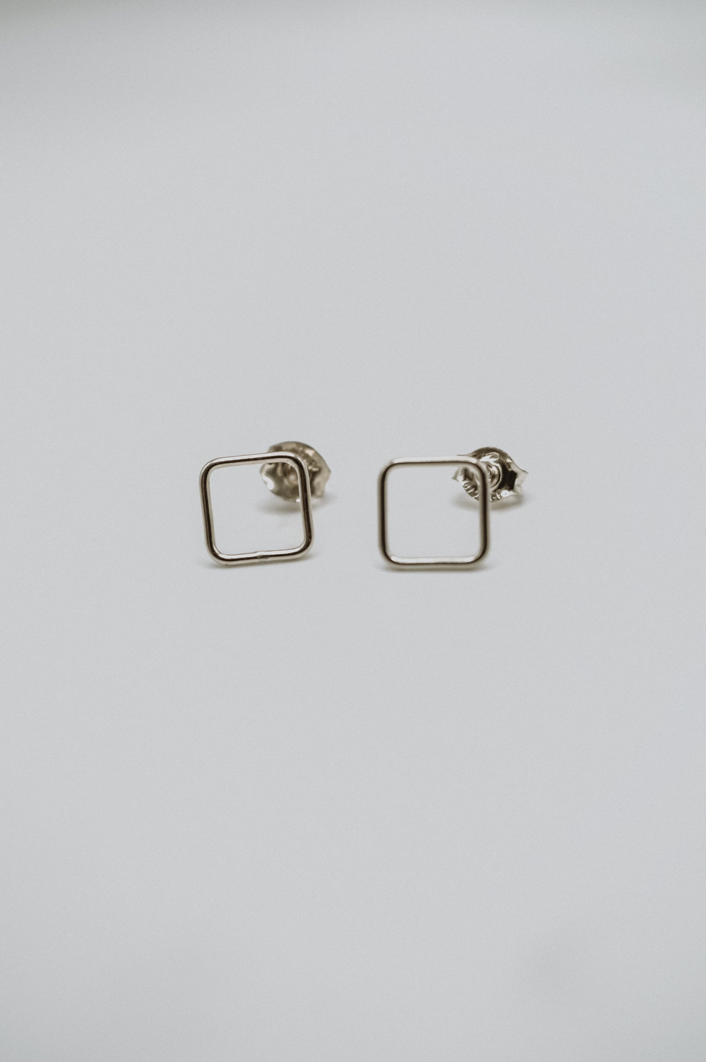 Square Stud Earrings, Gold Fill or Sterling Silver