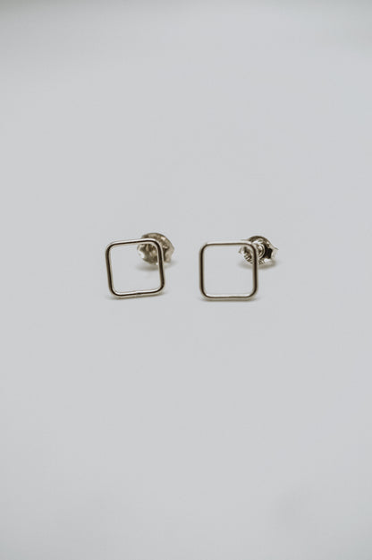 Square Stud Earrings, Gold Fill or Sterling Silver