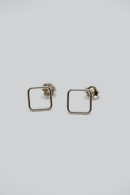Square Stud Earrings, Gold Fill or Sterling Silver