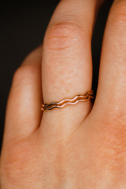 Squiggle Ring, 14K Rose Gold Fill