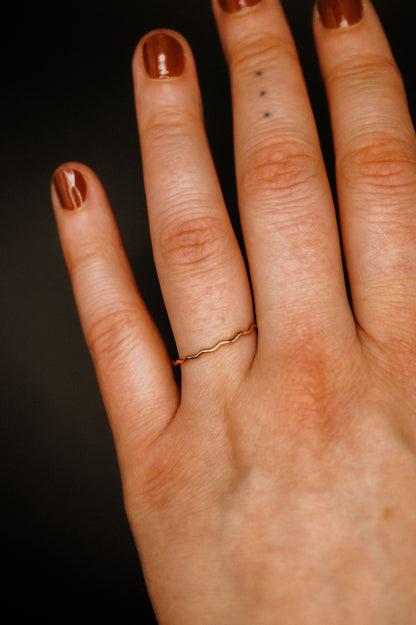Squiggle Ring, 14K Rose Gold Fill