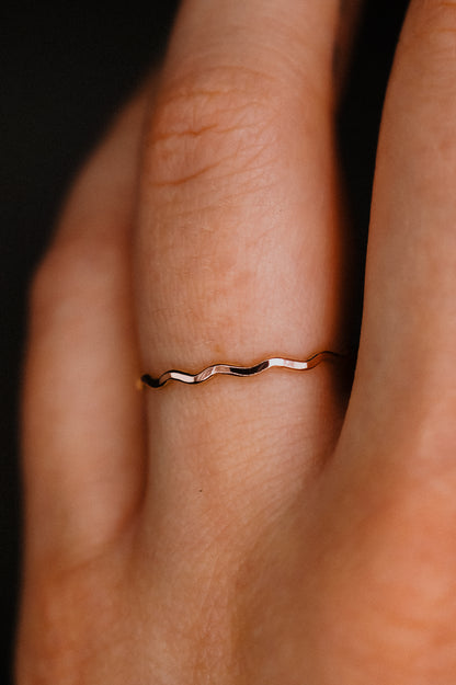 Squiggle Ring, Solid 14K Rose Gold