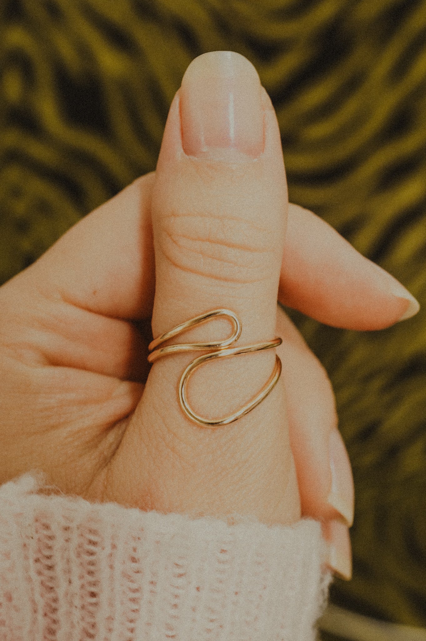 Wave Cuff Ring, 14K Gold Fill