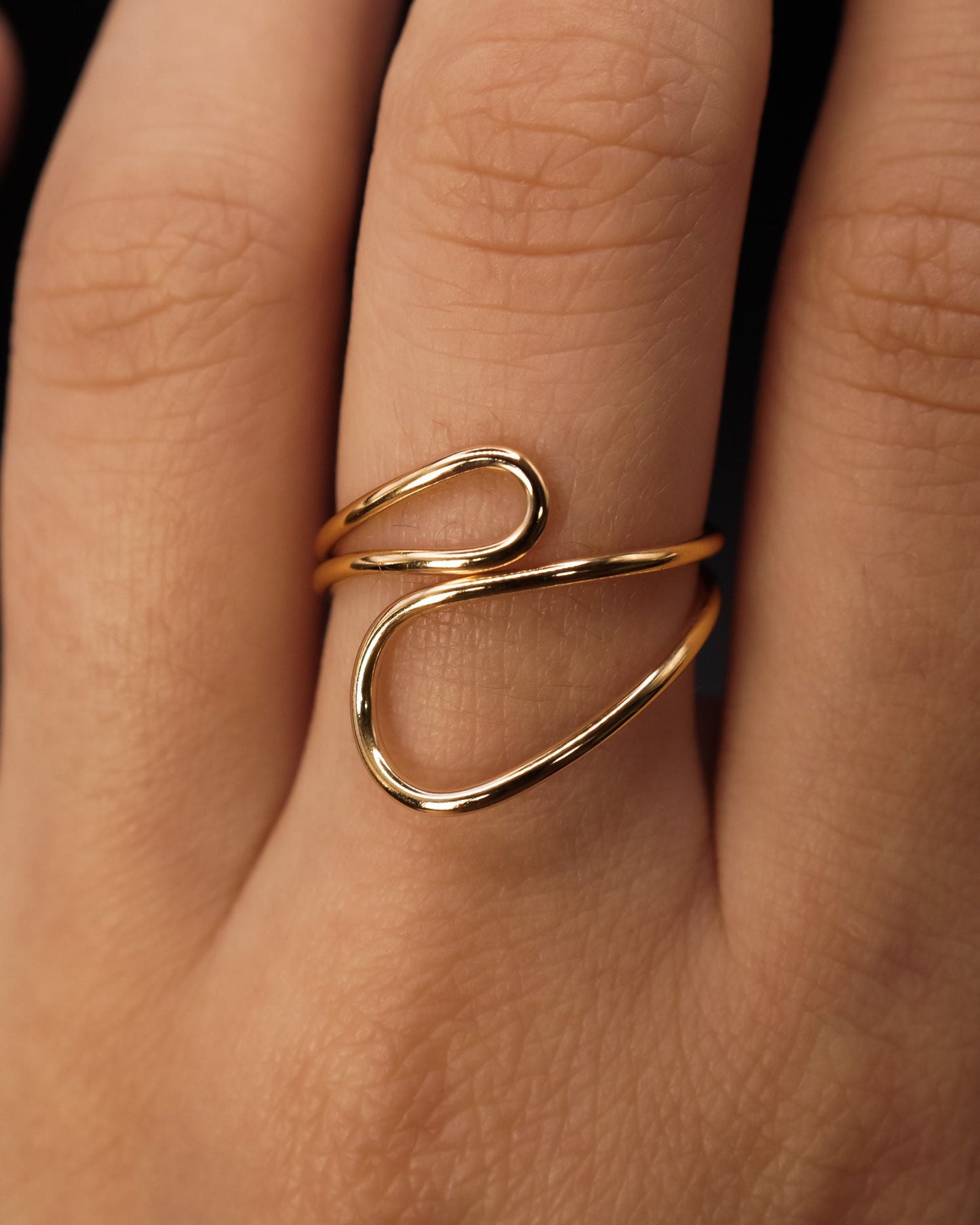 Wave Cuff Ring, 14K Gold Fill