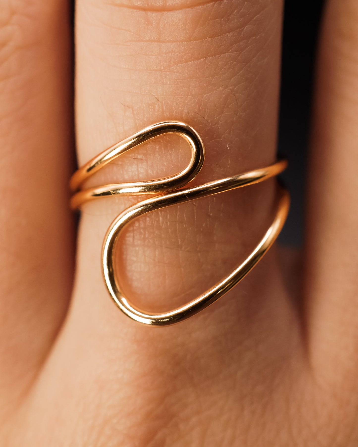 Wave Cuff Ring, 14K Gold Fill