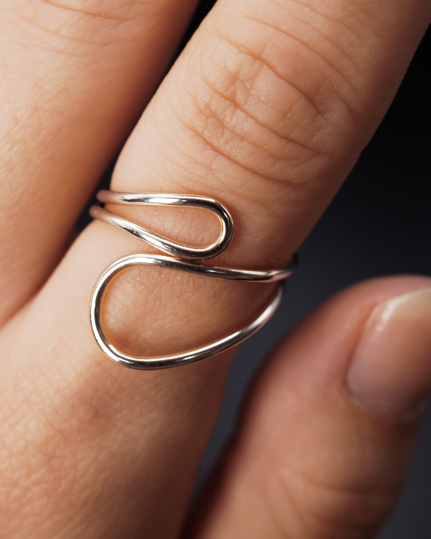 Wave Cuff Ring, Sterling Silver