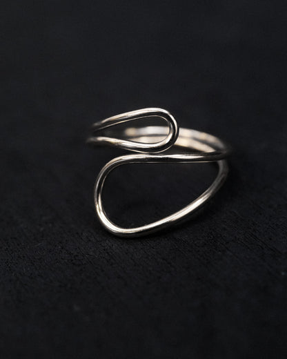 Wave Cuff Ring, Sterling Silver